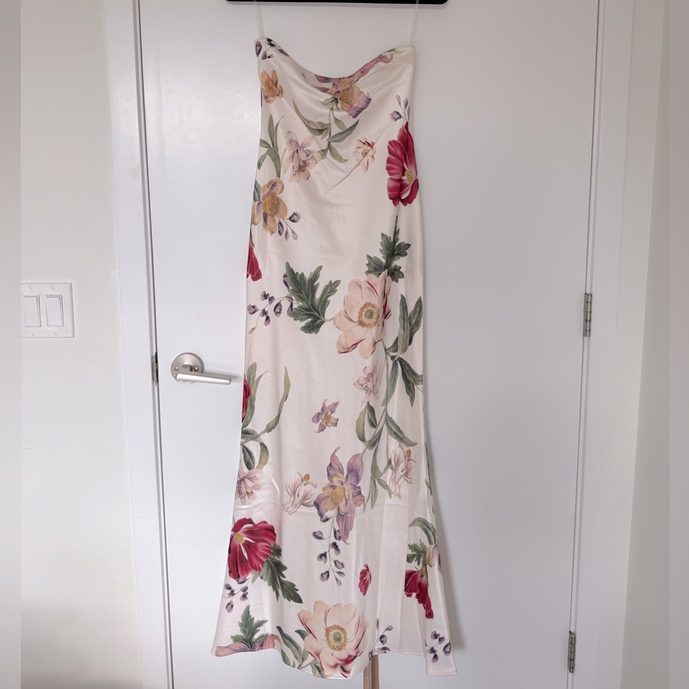 MESHKI Floral Strapless Maxi Dress